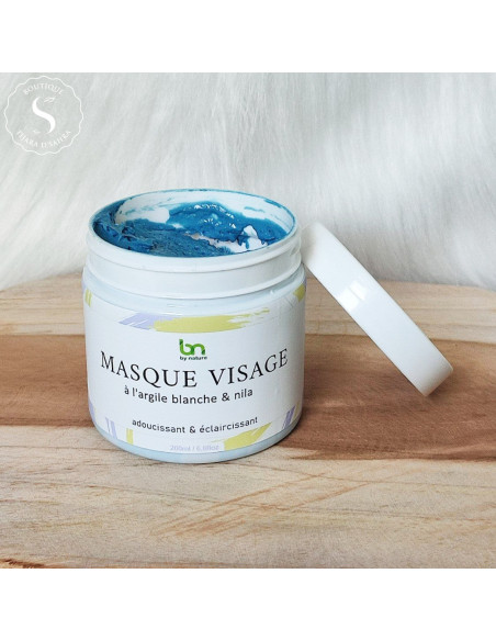 Masque visage à l'argile blanche et nila : adoucissant et éclaircissant