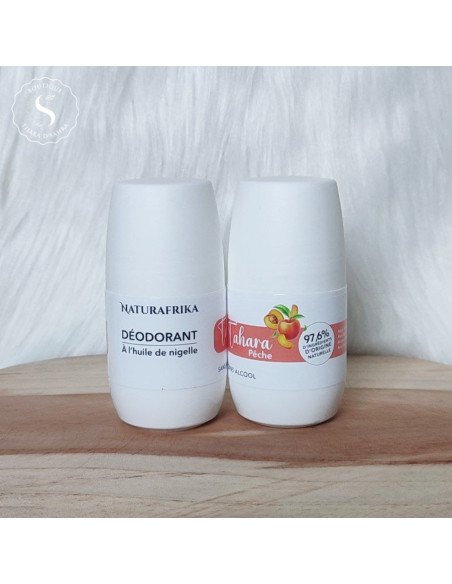 Déodorant à l'huile de nigelle, senteur tahara pêche.