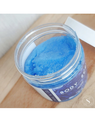 Texture onctueuse gommage corps bleu nila exfoliant naturel