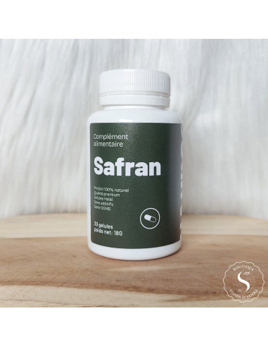 Safran 30 mg, complément alimentaire. Gélules halal