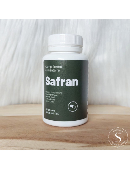 Safran 30 mg, complément alimentaire. Gélules halal