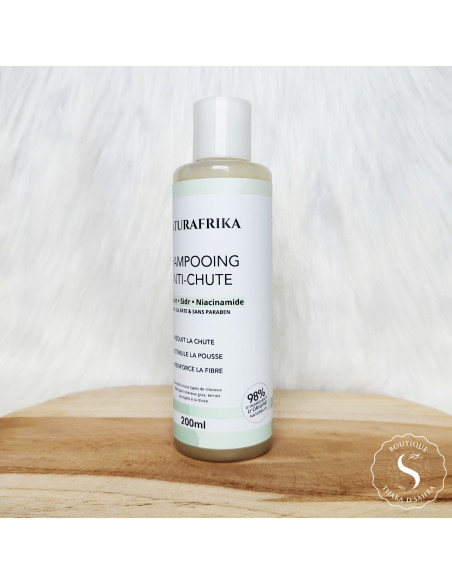 Shampoing anti-chute sans sulfate au romarin, sidr & niacinamide.